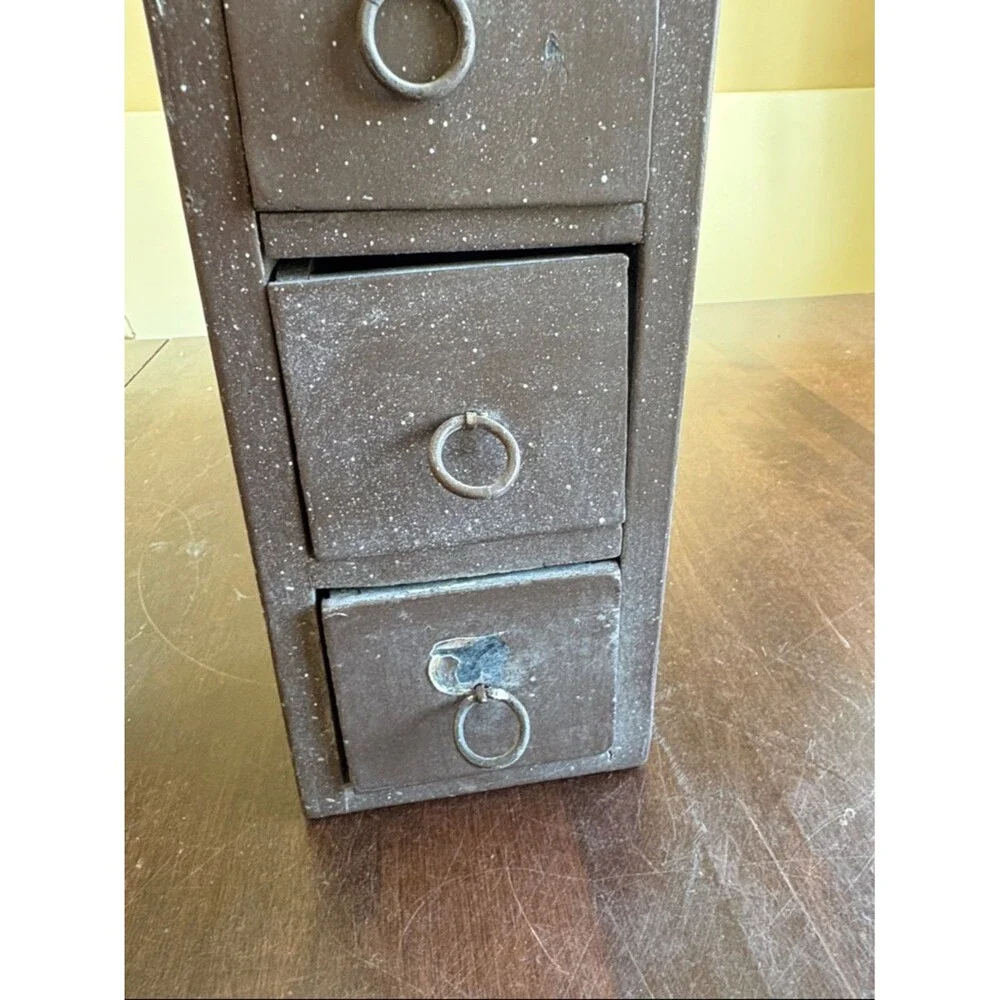 Rustic Farmhouse 5-Drawer Dark Brown Organizer Drawers
